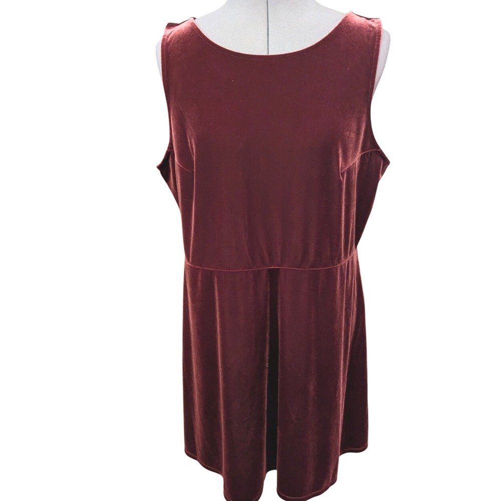 Express Velvet Sleeveless Mini Dress Maroon Red Party Cocktail Plus Size‎ 1X